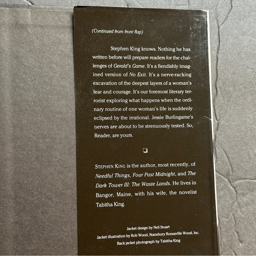 Gerald's Game by Stephen King (1st Edition) | Fiction, Horror | Hardcover Book - Picture 4 of 11